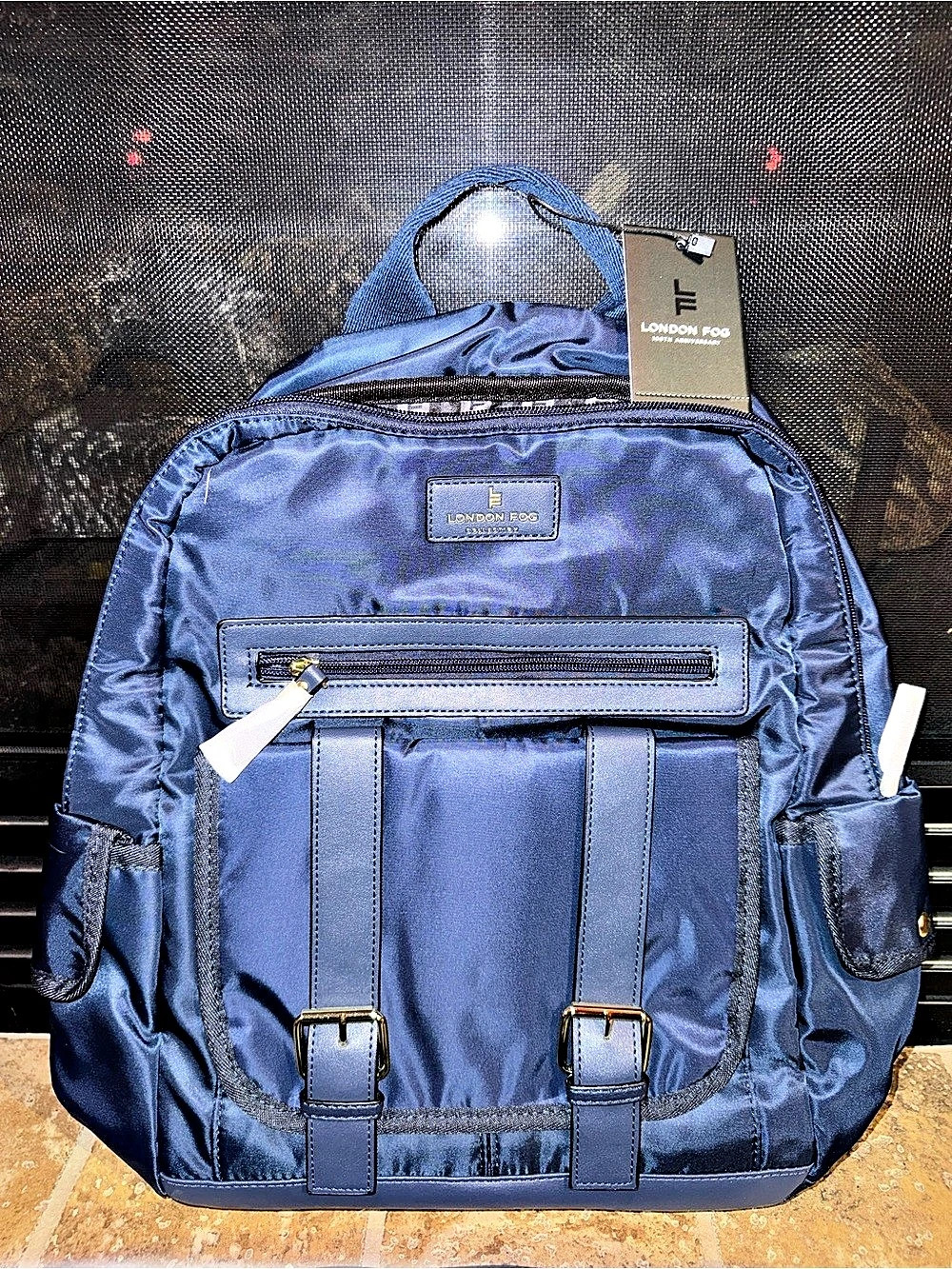 London Fog Arie Nylon Backpack Blue